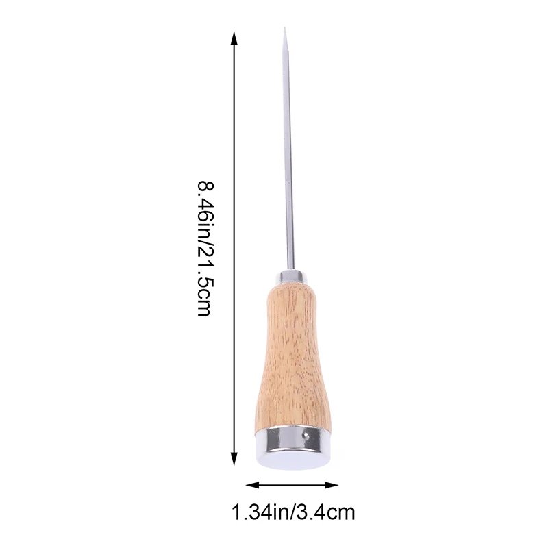 1pc Ice Pick Ice Wooden Handle Stainless Steel Ice Pick Punch Crusher Icing Breaker Kitchen Cocktail Stick Fruit Bar Wine Tools