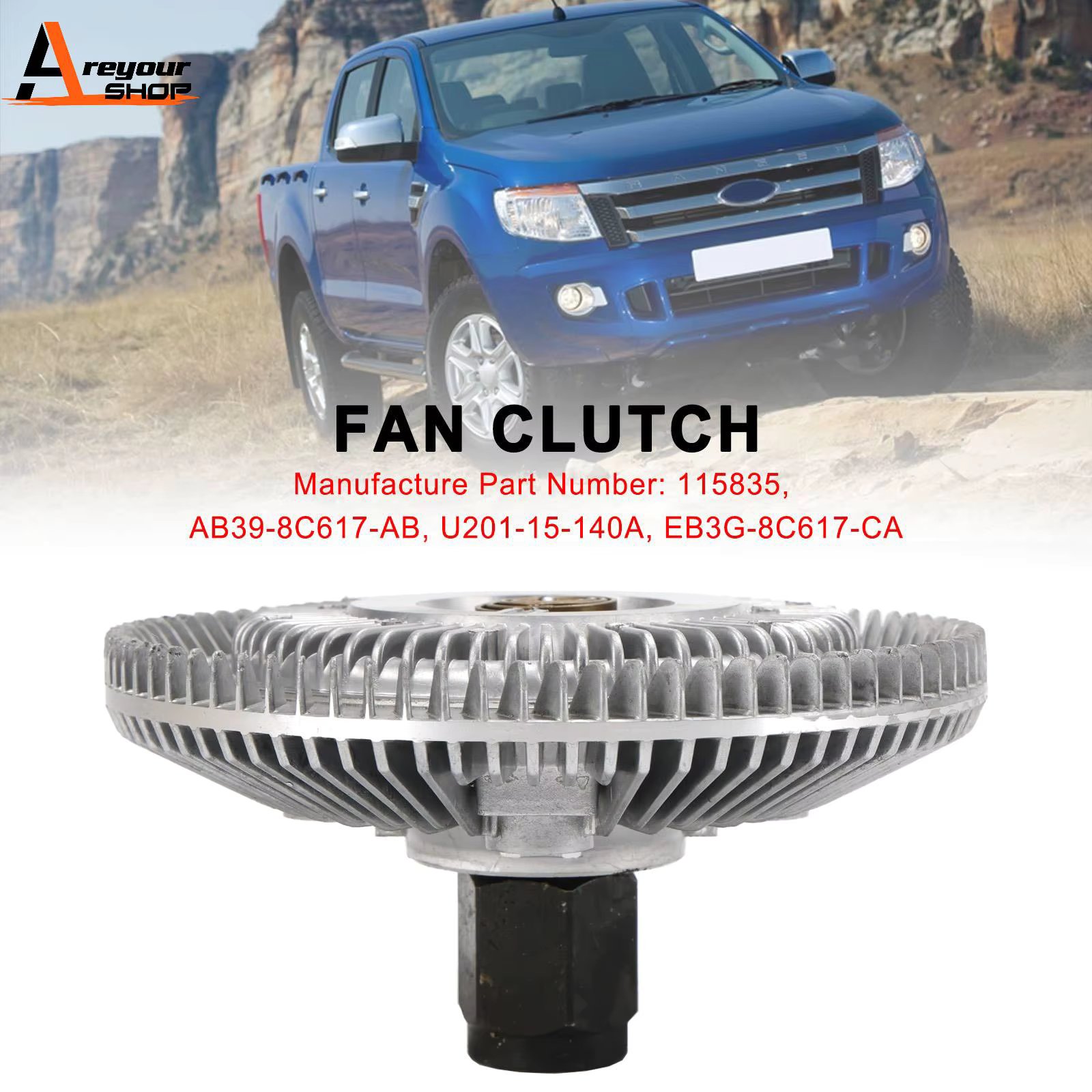 Areyourshop Fan Clutch 115835 fit for Ford Ranger fit Mazda BT50 2.2L 3.2L Turbo Diesel Replace Car accessories