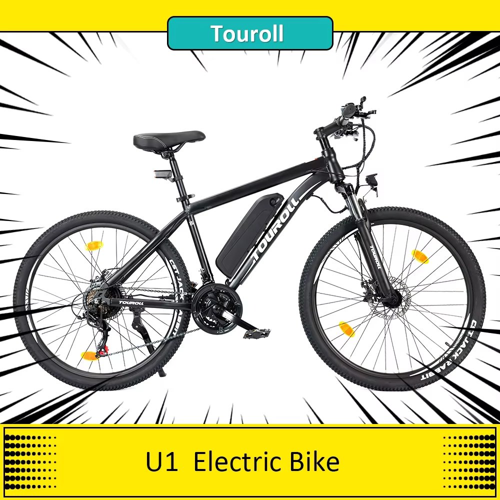 Touroll U1 26 MTB Electric Bike with 250W Motor, 13Ah Removable Battery, 65KM Range, 26" CST Off-Road Tires Mountain Ebike