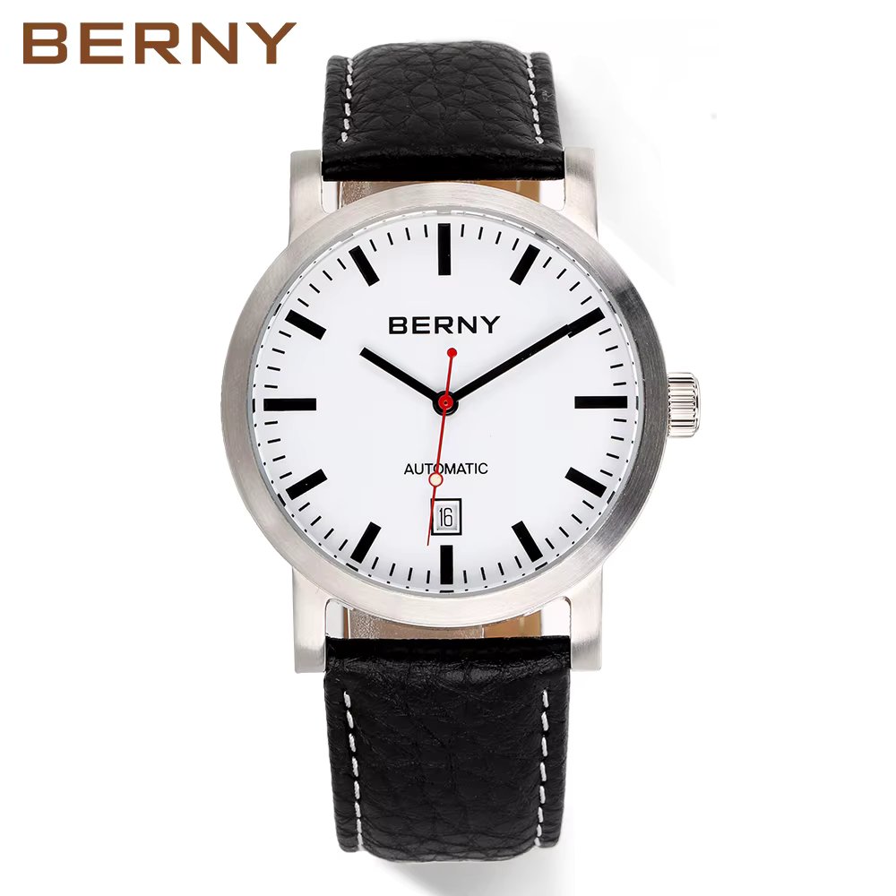 BERNY Watch for Men Mechanical Automatic Watches Seagull Luxury Brand Male Clock Water Resistant Swiss Railway Men's Wristwatch