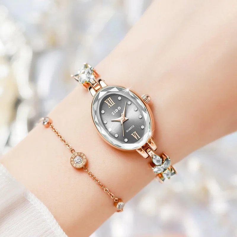 UTHAI  Women Watches Light Luxury Diamond Inlaid For Clover Watch Waterproof Oval Ladies Fashion Quartz Bracelet Wristwatches