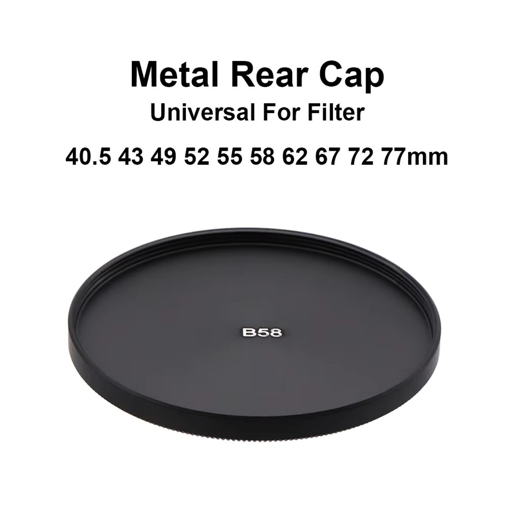 Metal Lens Filter Rear Cap Cover Lid Aluminum Alloy Screw-in Universal 40.5mm 43mm 49mm 52mm 55mm 58mm 62mm 67mm 72mm 77mm