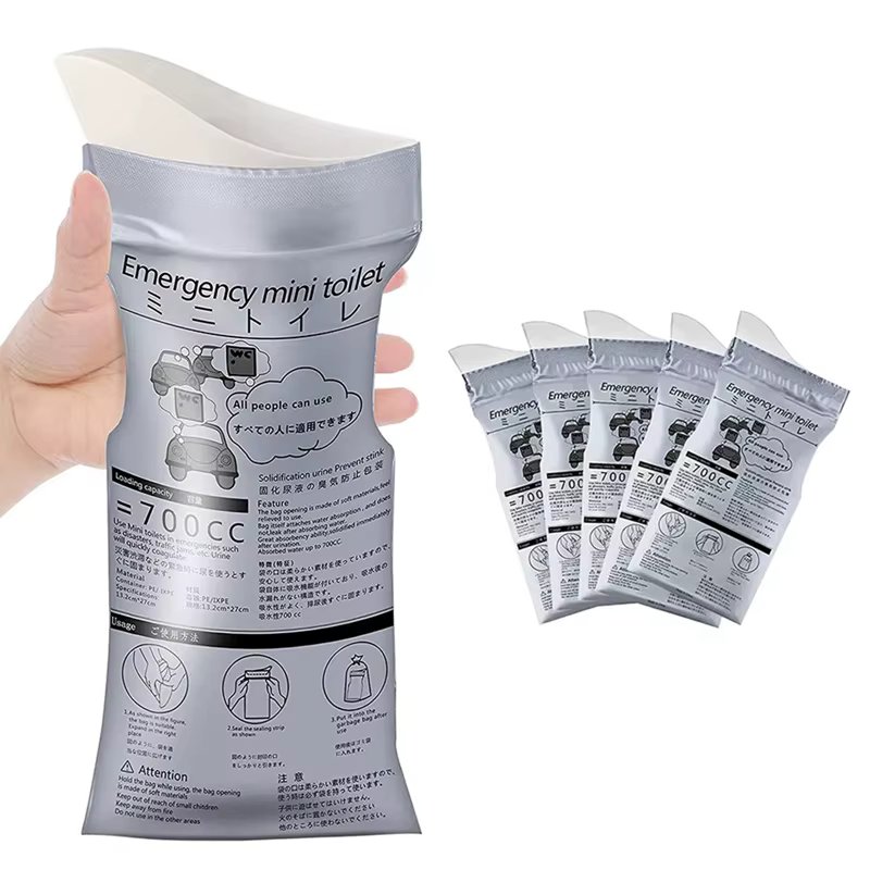 Disposable Urine Bags for Outdoor Emergency Portable Urinate Bag Traffic Jam Camping Hiking Car Travel Vomit Bags 4 PCS 700ML
