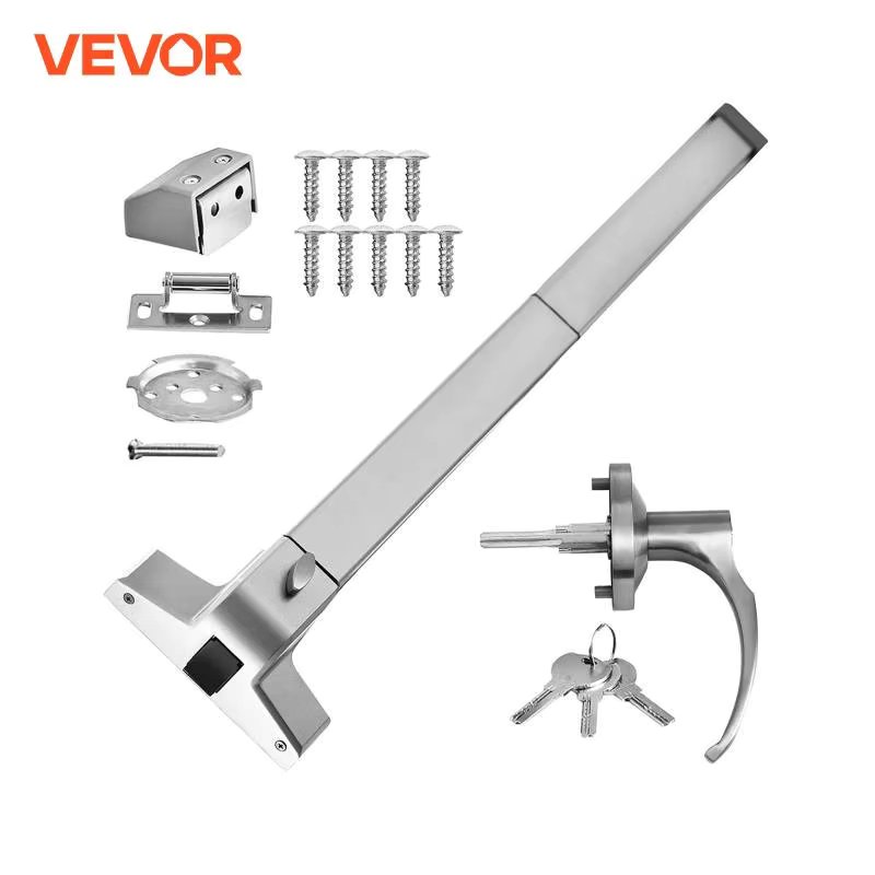 VEVOR Door Push Bar Panic Exit Device With Exterior Handle Lever Commercial Emergency Exit Bar Panic Exit Device With Door Knob