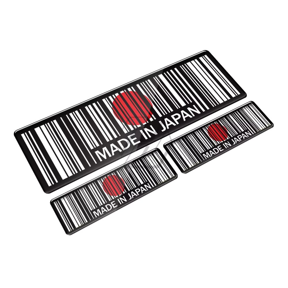 3D Bar Code Sticker Made In Japan In USA UK Italy Germany Motorcycle Tank Pad Decal Motorbike Helmet Stickers
