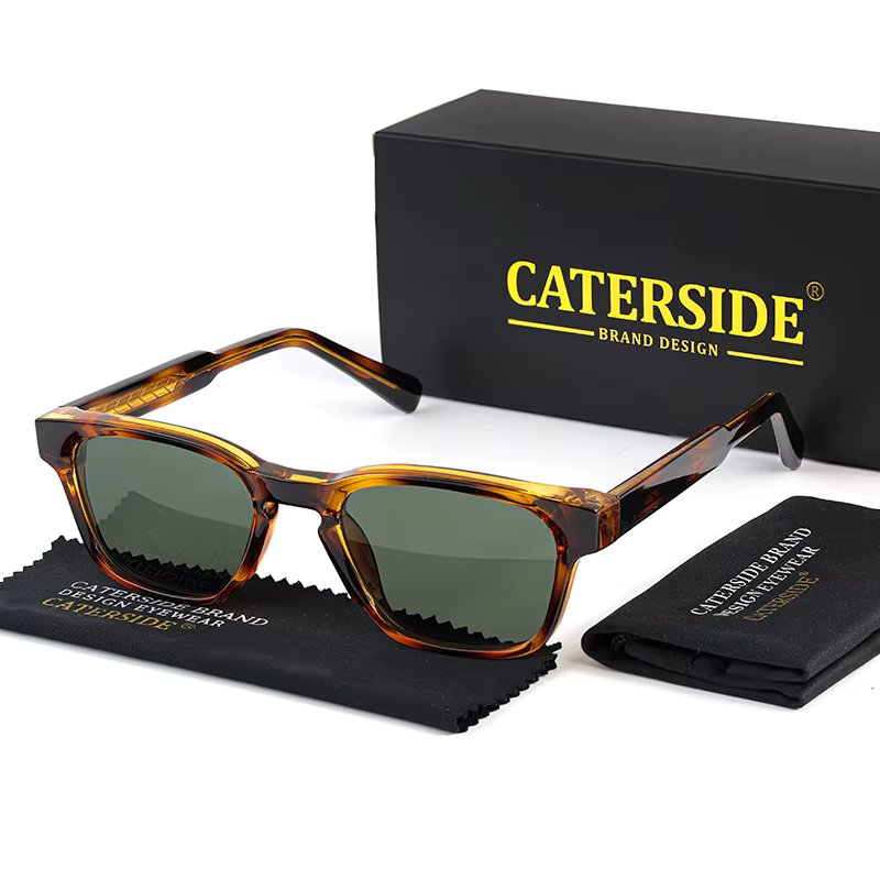 CATERSIDE Retro Square Small Frame Sunglasses Men Punk Brand Designer Sun Glasses Women Outdoor Travel Party Eyewear Best Gift