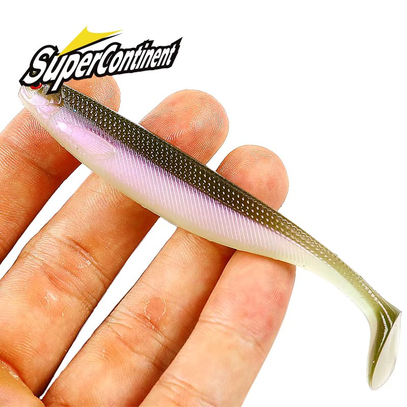 NEW Supercontinent ShadTeez T-tail 50mm 70mm 100mm Pike Zander Predator Fishing 3d eyes Soft lure Fishing lures