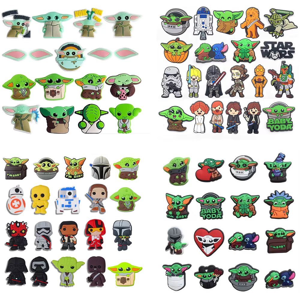 Hot Toys Disney Star Wars PVC Choes Charms Cartoon Sandals Accessories for Clogs Decorate Buckle Boys Kids X-mas Gifts