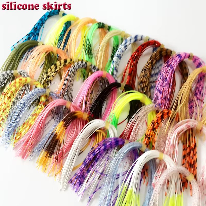 NEW Silicone Skirts fishing accessories ,DIY spinner baits  rubber jig lures 30 bundles/lot length 13CM