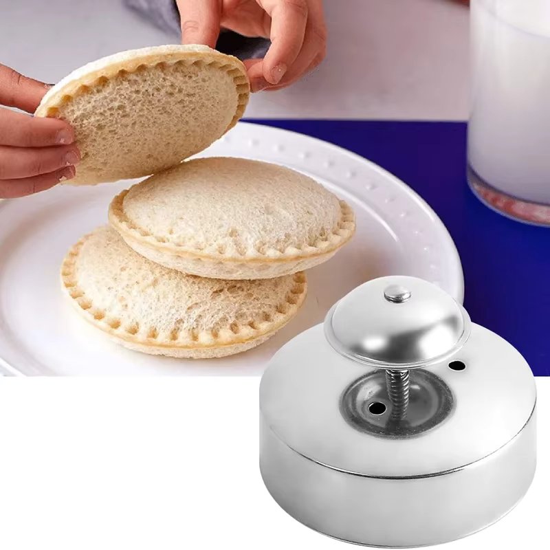 Hamburger Pie Sealer Mold Bread Round Stainless Steel DIY Sandwich Cutter BakingStainless Steel Sandwich Cutting Sealing Mould