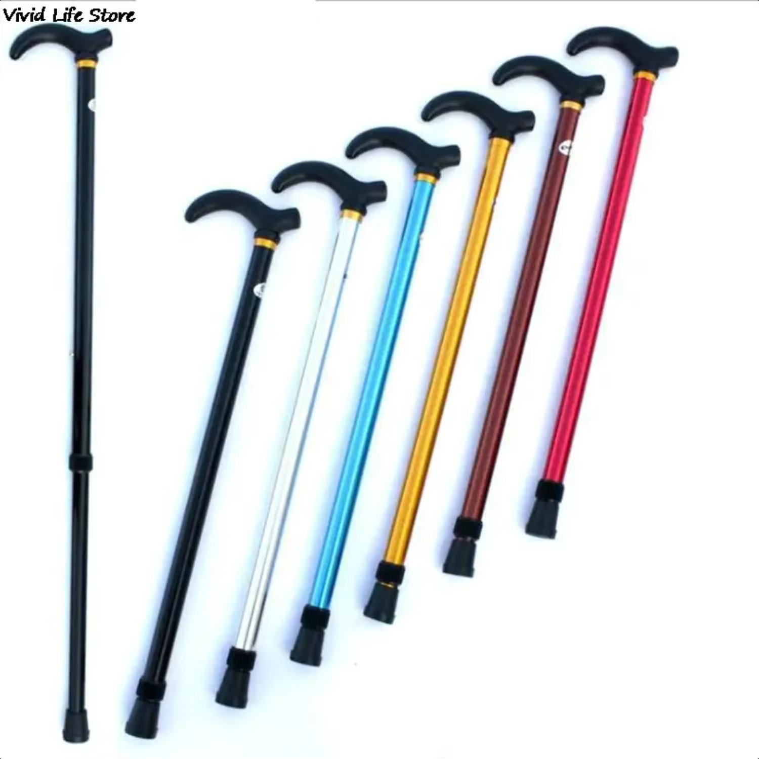 Reliable and comfortable adjustable 2-section walking stick with anti-skid feature - Ideal hiking cane for elderly with stable s