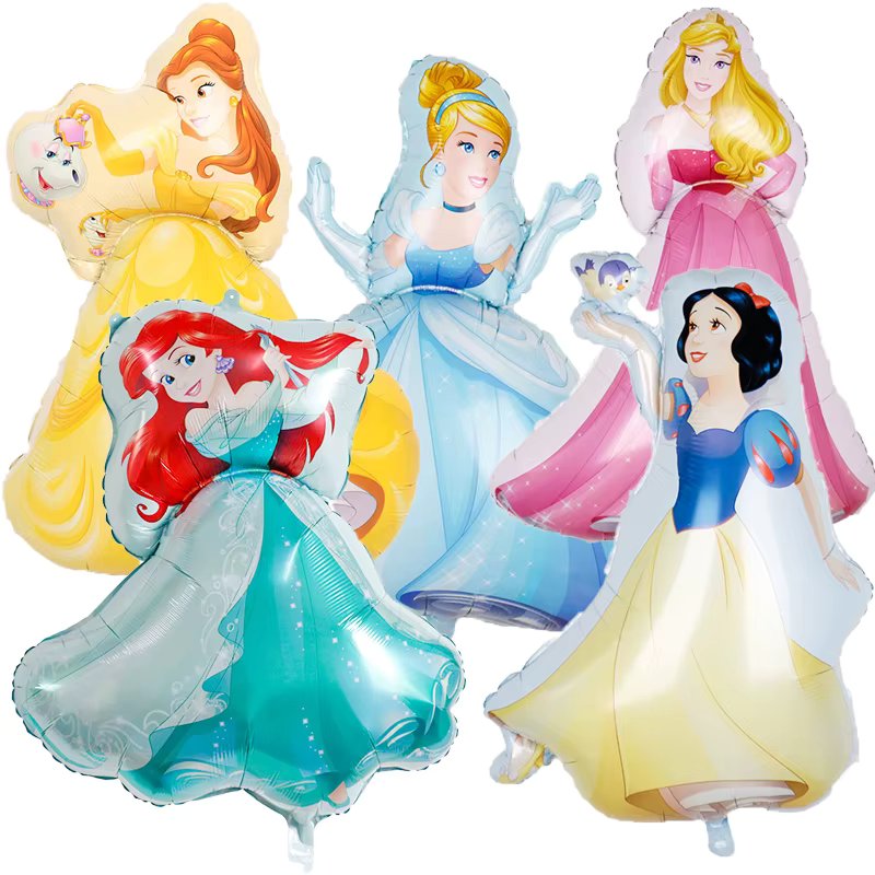 5pcs Disney Princess Snow White Cinderella Mermaid Aluminum Film Balloon Girl Birthday Party Decoration Children's Toy Air Globo
