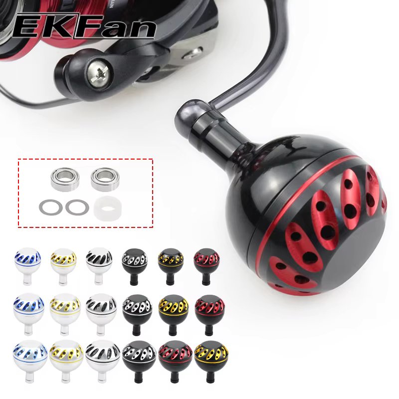 EKfan 30/35/38mm Alloy Metal Fishing Handle Knob For Spinning Baitcast Reel Dawa Shmano 4MM Shaft Fishing Rocker DIY Tool Parts