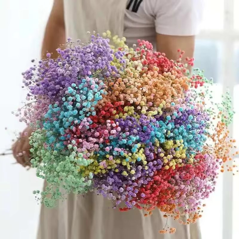 100g Dried Flowers Baby Breath Preserved Flowers Gypsophila Bouquet Boho Home Decor Colorful Gypsophile Wedding Party Decoration