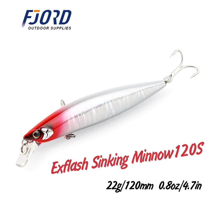FJORD 120mm 22g Sinking Minnow Lure Fake Baits Trout Bass Catfish Carp Fishing Accessories Tungsten All for Fishing Tackle Sea