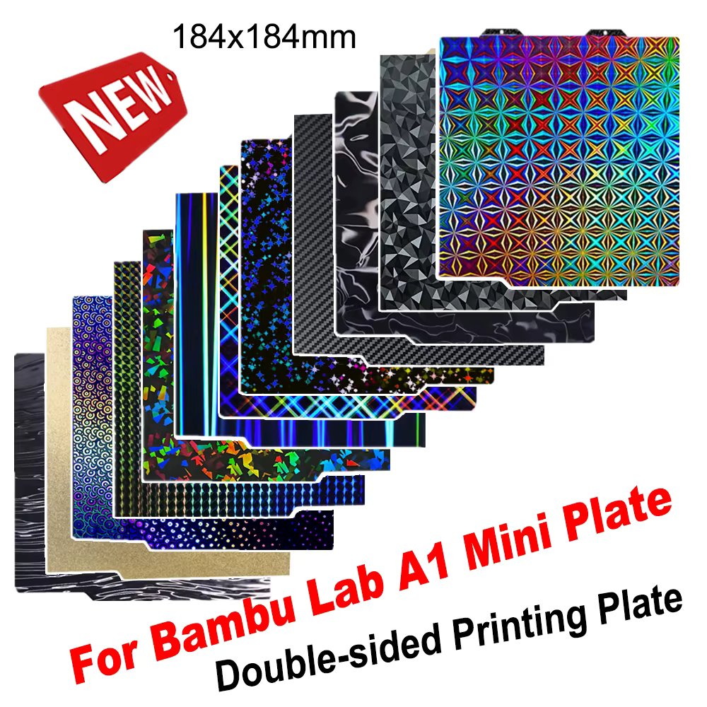 For Bambu Lab A1 Mini Build Plate Textured PEI Sheet PEO PET Carbon Fiber Spring Steel Sheet Plate for Bambulab Bamboo A1 Mini