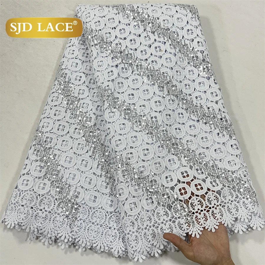 9White Sequins Lace