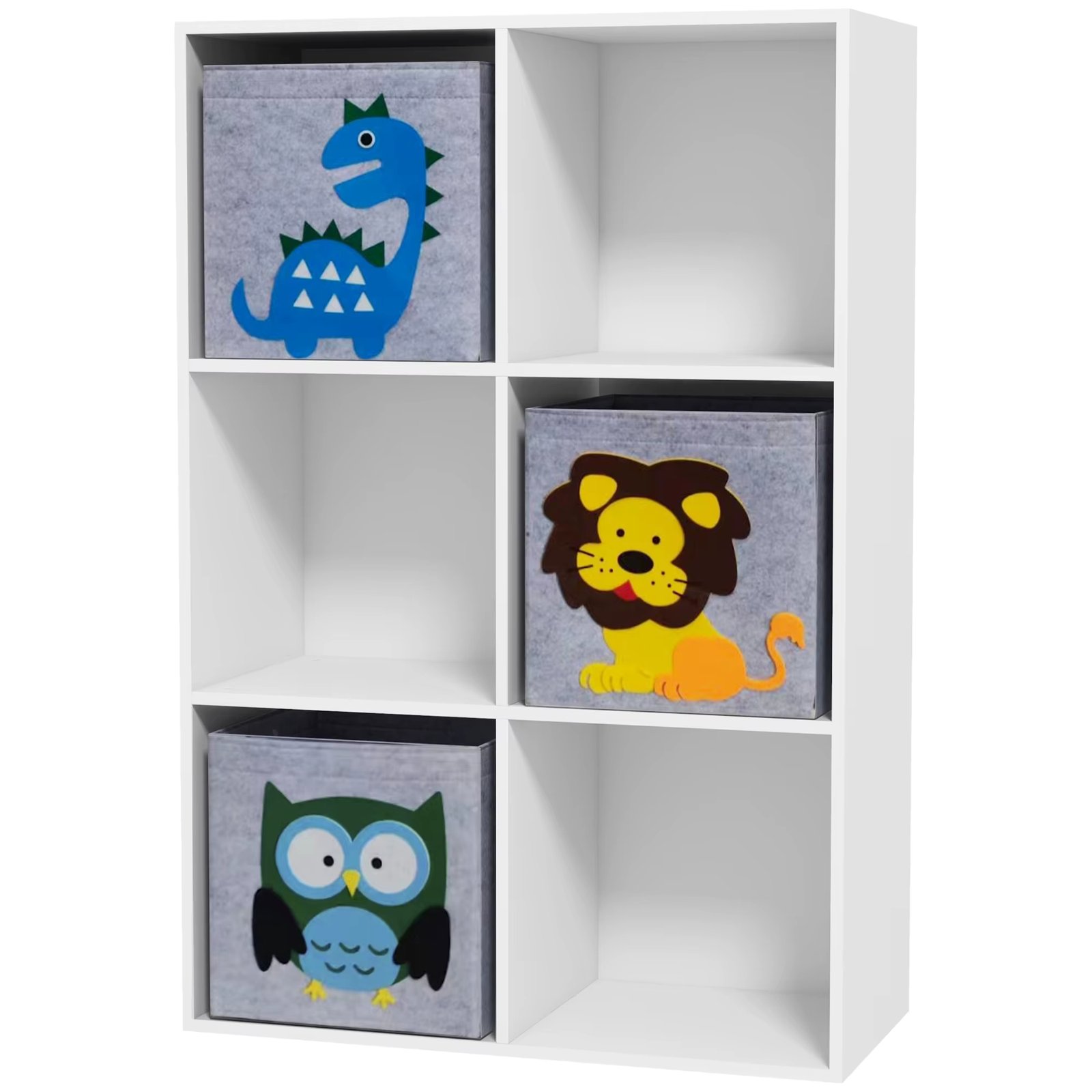 ZONEKIZ toy shelf with 6 compartments 61,8x29,9x91,5 cm White