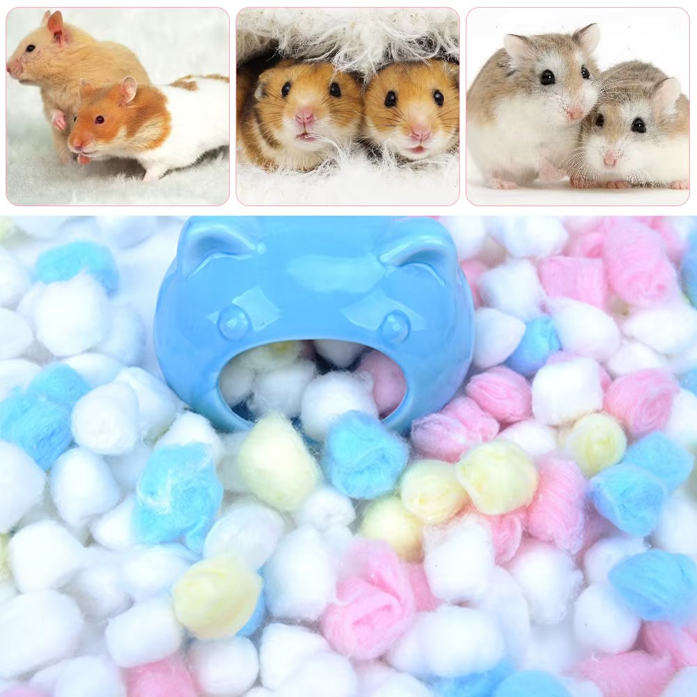200Pcs/Bag Colorful Winter Keep Warm Cotton Ball Cute Cage House Filler Supply for Hamster Rat Mouse Small Animals Pet Supplies