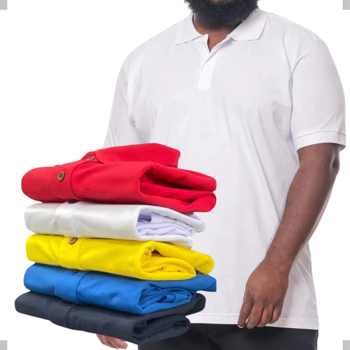 KIT 8 CAMISA GOLA POLO BASICA EM ALGODÃO PIQUET PREMIUN PLUS SIZE