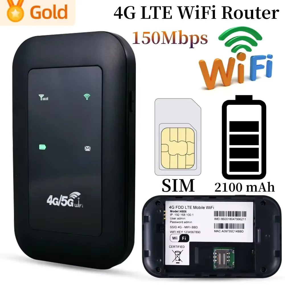 4G LTE Router Pocket 150Mbps WiFi Repeater Signal Amplifier Network Expander Mobile Hotspot Wireless Mifi Modem SIM Card Slot