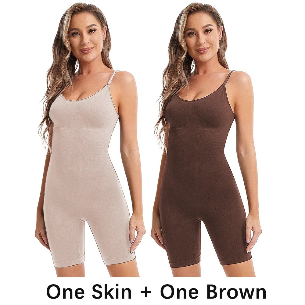 POKARLA Seamless Bodysuit Compression Open Crotch Shapewear Women Push Up Corset Slimming Butt Lifter Full Body Shaper Slimmer