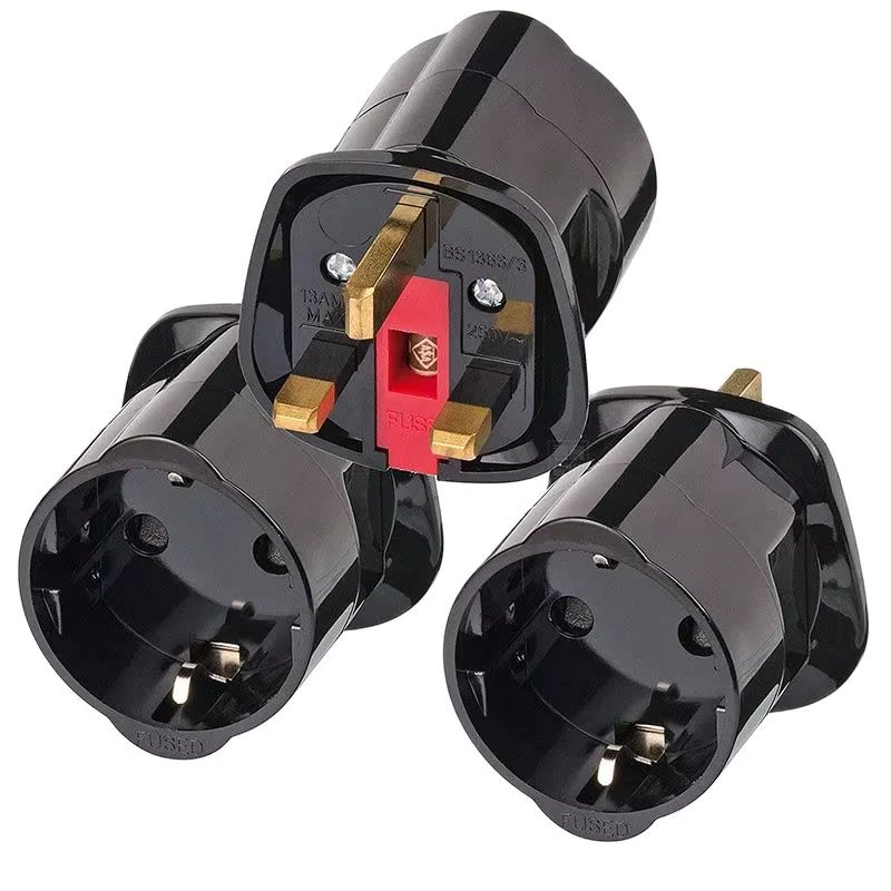 White Black 13A Korea Germany France Russia EU to UK Power Socket Adapter Fused Plug Singapore Malaysia Converter Plug Type G