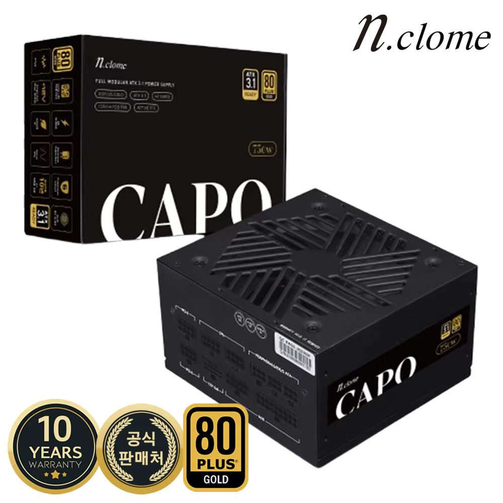 Enclom CAPO 750W 80PLUS GOLD Full Modular ATX 3.1 Black Computer Power Supply