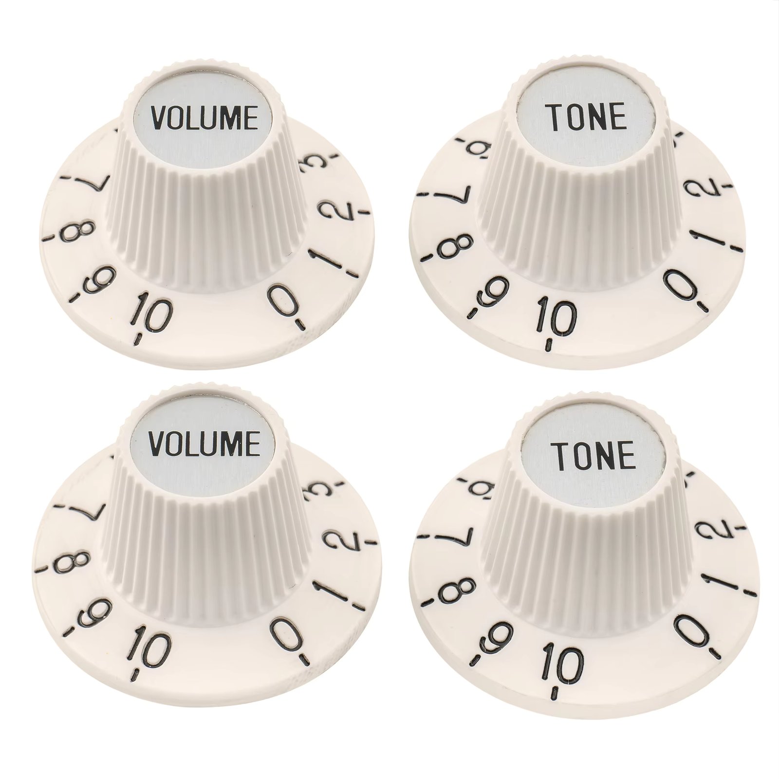 Musiclily Pro Fine 24 Splines Witch Top Hat Knobs 2 Tone 2 Volume Control Knobs for Electric Guitar Bass Amplifier Effect Pedal