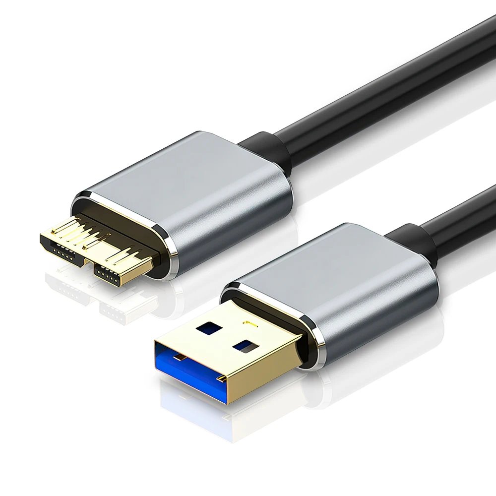 USB 3.0 Type A to USB3.0 Micro B Adapter Cable Sync Data Cable Cord for Samsung WD Seagate External Hard Drive Disk HDD SSD 2M
