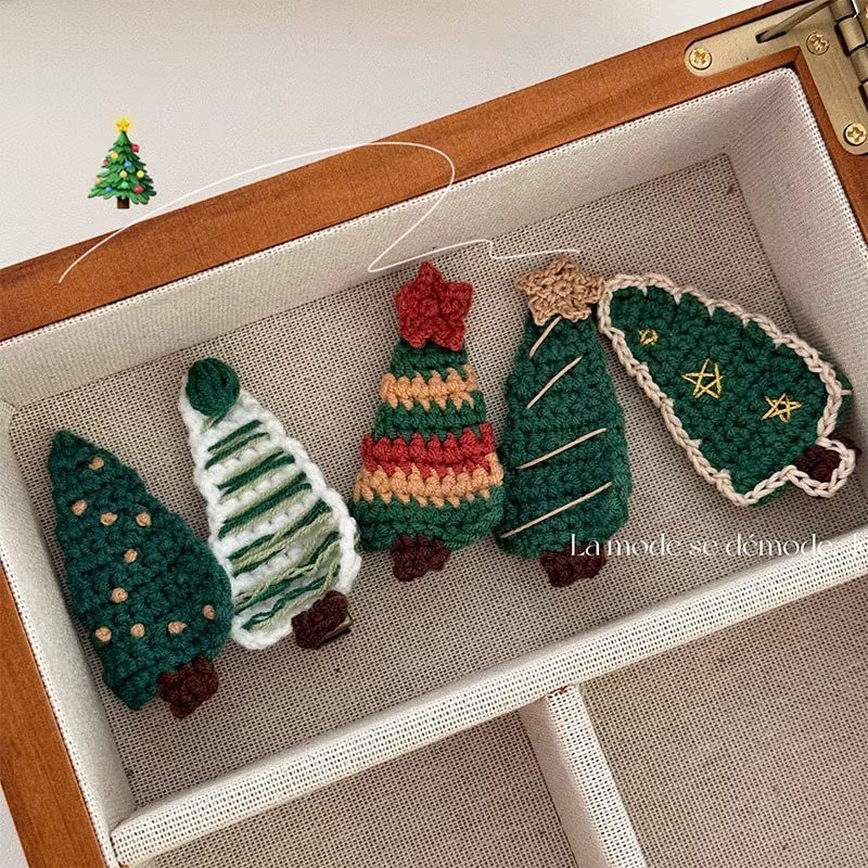 Christmas Hair Accessories Cute Christmas Tree Wool Barrettes New Headdress Clip Side Bang Clip Duckbilled Hair Accessories