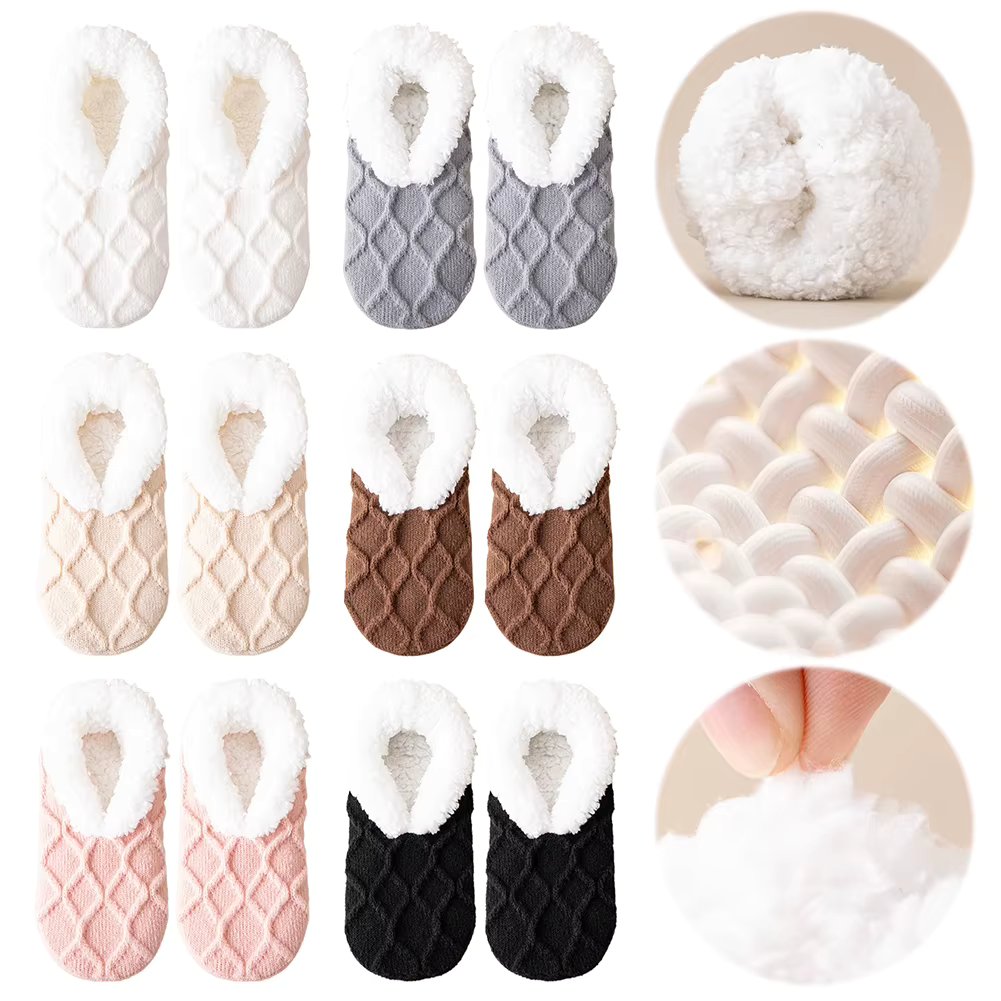 Winter Indoor Home Slippers Socks Non Slip Fuzzy Floor Socks Warm Thick Thermal Socks Soft for Women