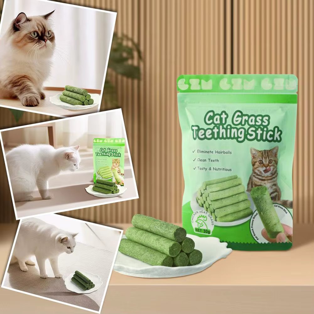 6 Sticks/box Cat Grass Teeth Grinding Stick Pet Snacks cleaning Hair Removal cat Hairball Ready Mild Row To kitten Eat teet O8M7