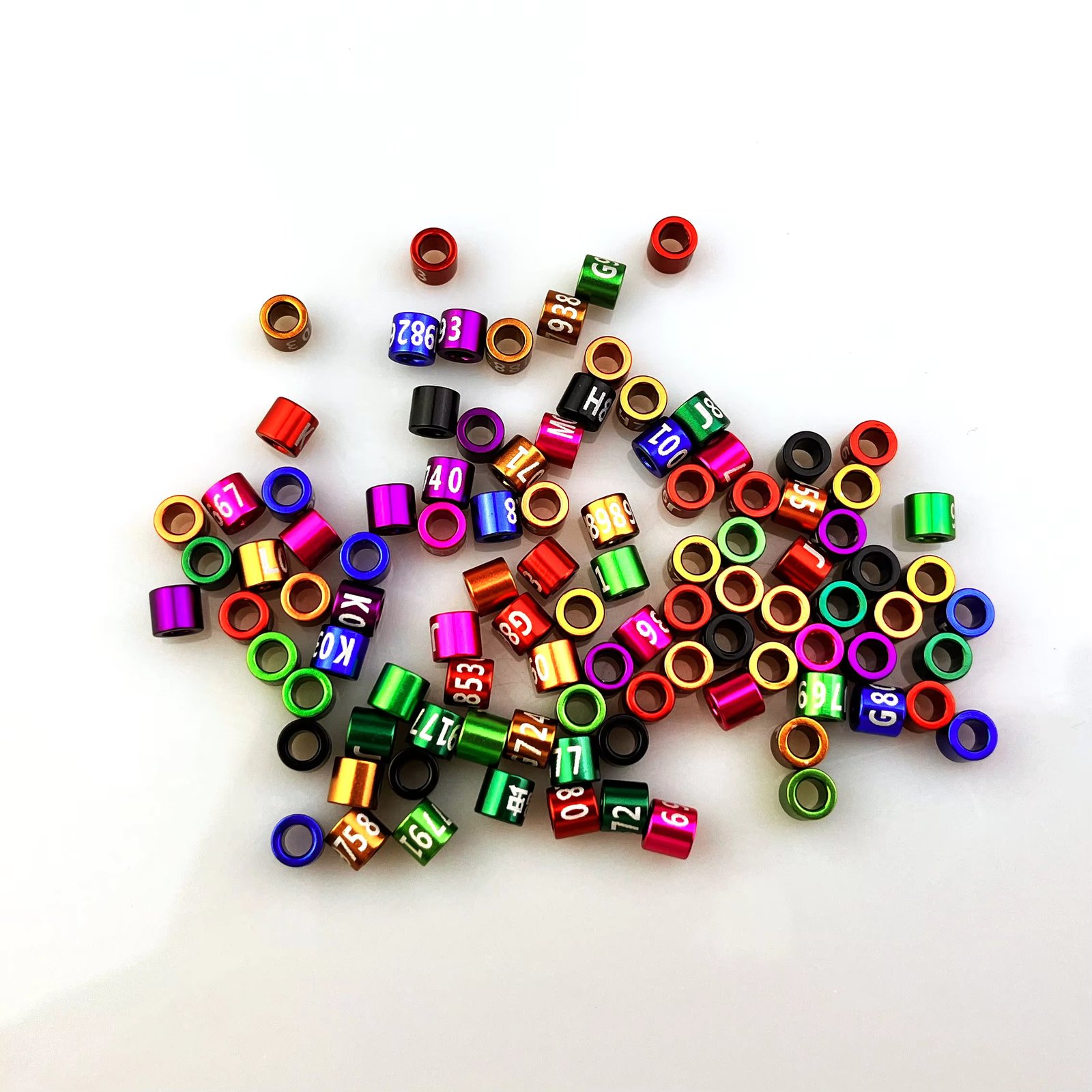 25PCS/lot Closed 2.6mm Finch Rings (Non-Custom, Random-Character, Color-Mixture) Aluminium Bird Leg Bands