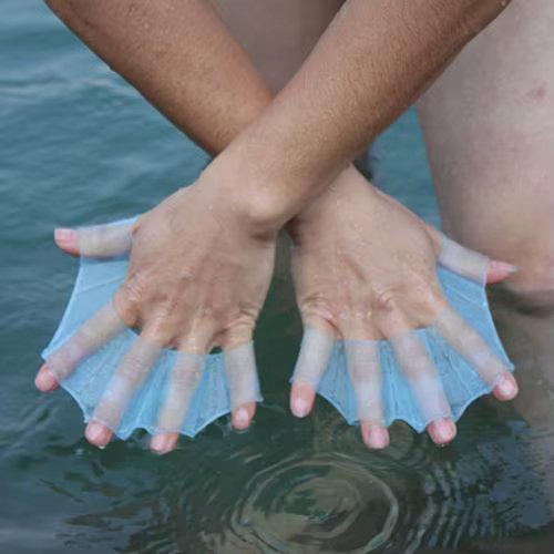Swimming Finger Webbed Gloves Frog Type Silicone Girdles Swimming Hand Fins Flippers Finger Webbed Gloves Paddle Water Sports