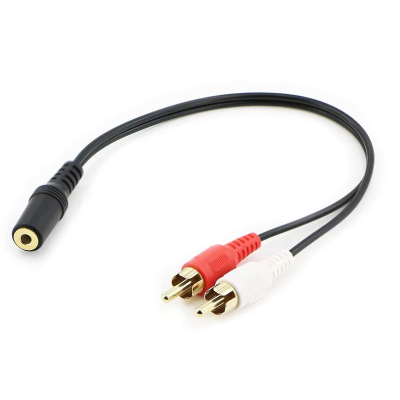 Universal RCA Cable 3.5mm Jack Stereo Audio Cable Female To 2RCA Male Socket To Headphone 3.5 AUX Y Adapter for DVD Amplifiers