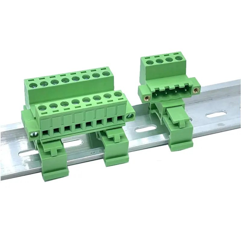 5sets 2EDGUKRM-5.08mm Rail Type Pluggable Connectors with Double Flange 35mm Rail for Worry-free Welding