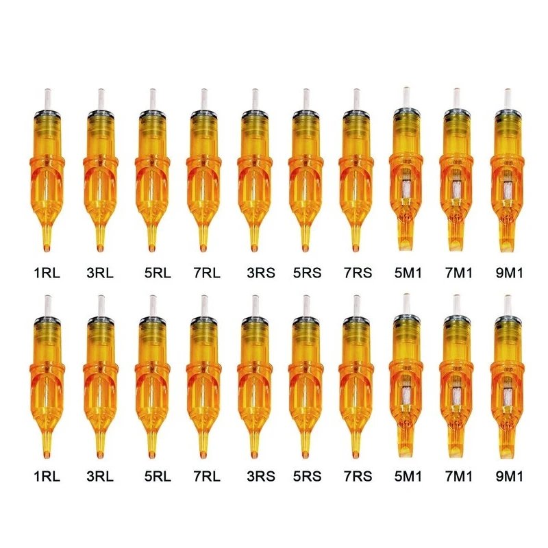 20PCS Tattoo Needles Micropigmentation Permanent Make-Up Eyebrows Lips Microblading Disposable Tattoo Cartridge Needles