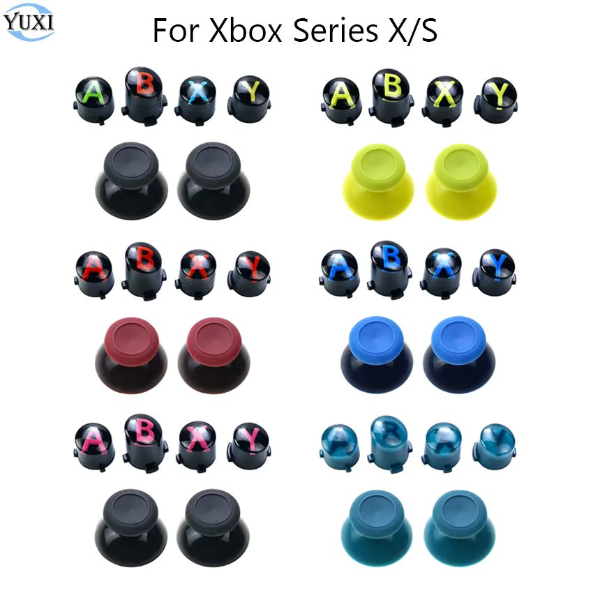 YuXi Replacement Buttons For Xbox Series X/S Wireless Controller ABXY Button Kits With Thumb Stick Grip Caps
