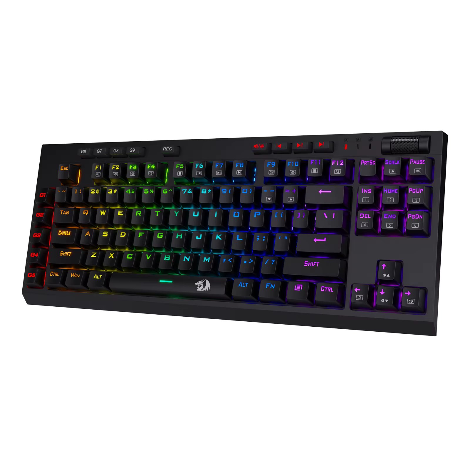 Redragon K596 Wired RGB Mechanical Gaming Keyboard, 87 Keys TKL Compact Keyboard  Wrist Rest, Red Switches