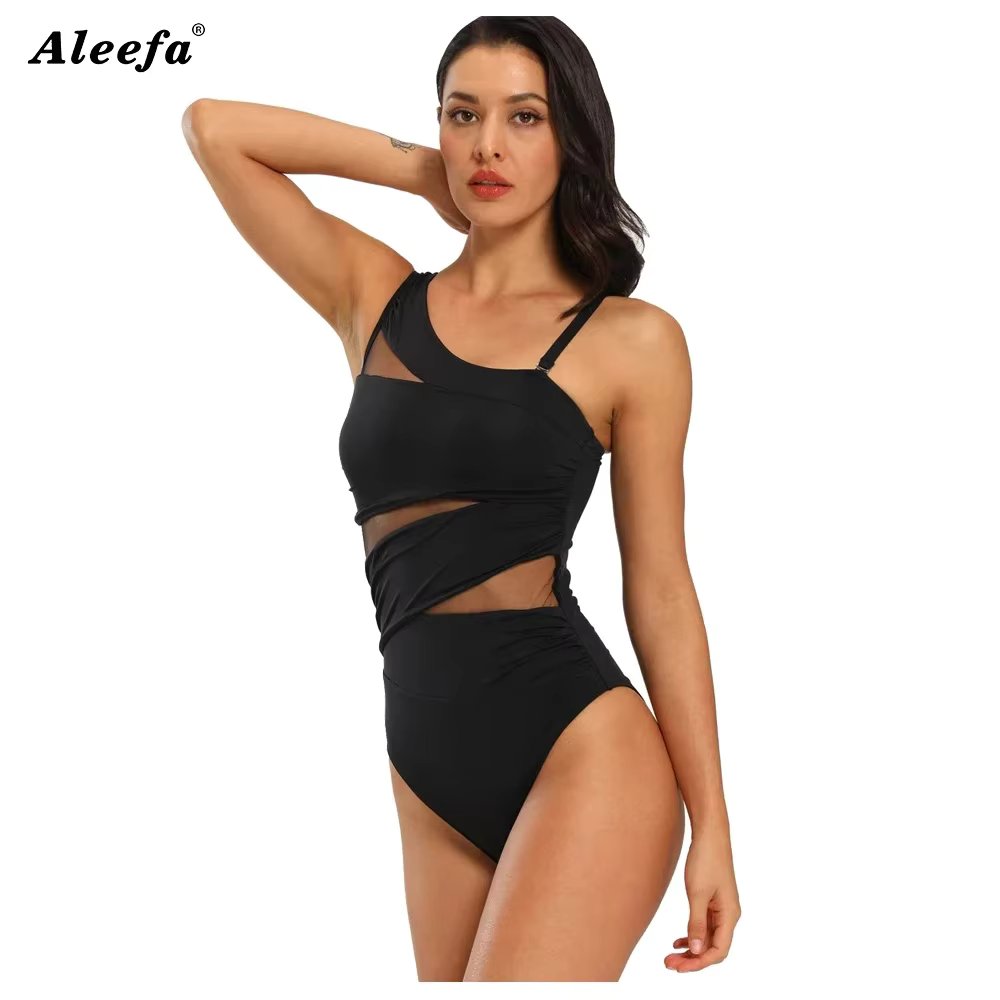 Women's  Girls One Piece Swimsuits Tummy Control Swimwear Mesh Monokini Bathing Suits for Women  Bikini