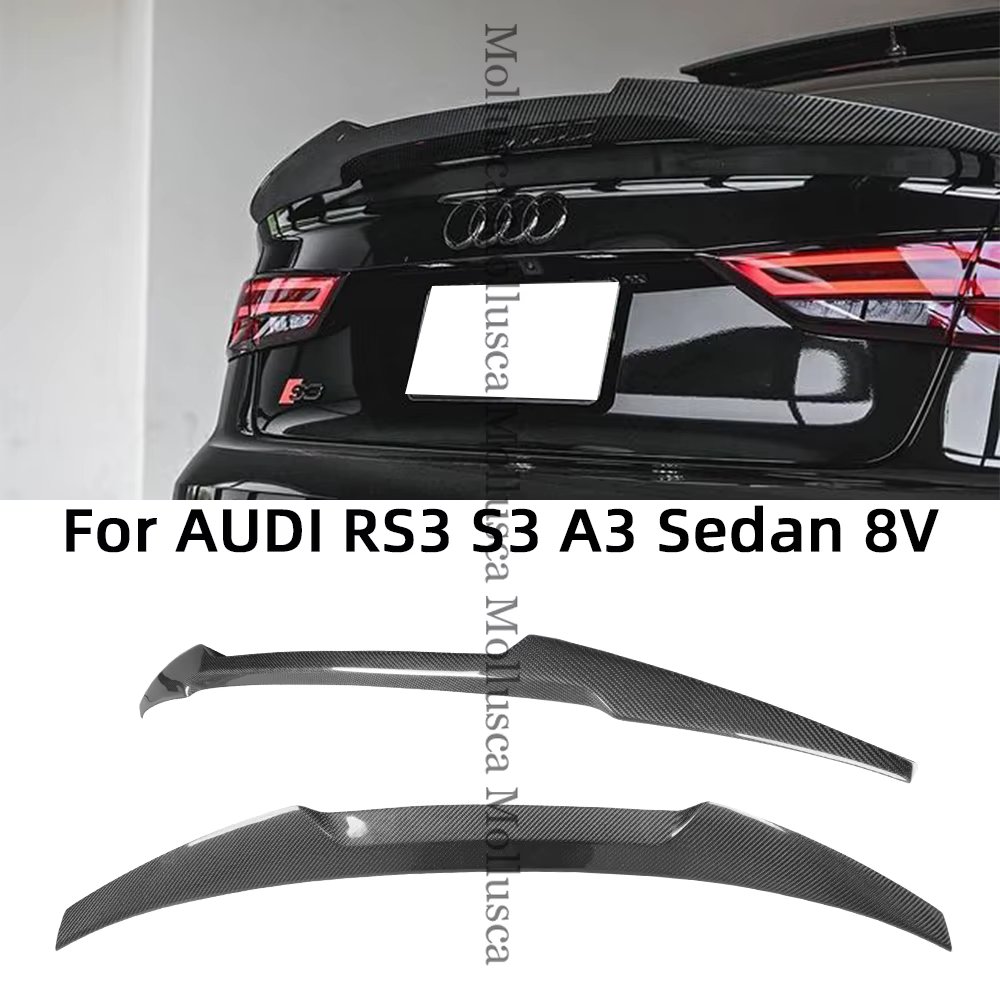 For AUDI A3 S3 RS3 Limousine 8V Sedan M4 Style Carbon Fiber Rear Spoiler Trunk Wing 2013-2020  FRP honeycomb Forged Glossy black