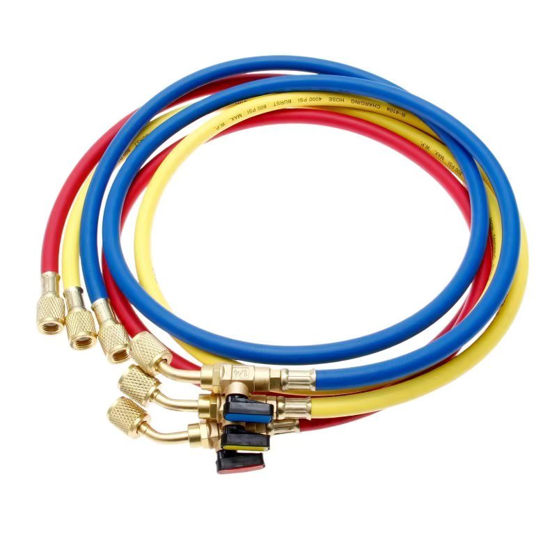 Set 3x1/4 1500mm refrigerant charge key Value hoses