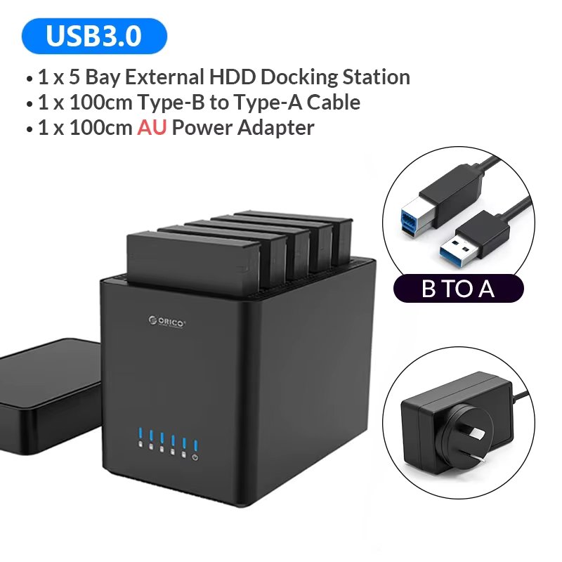 5 Bay USB3.0 AU Plug