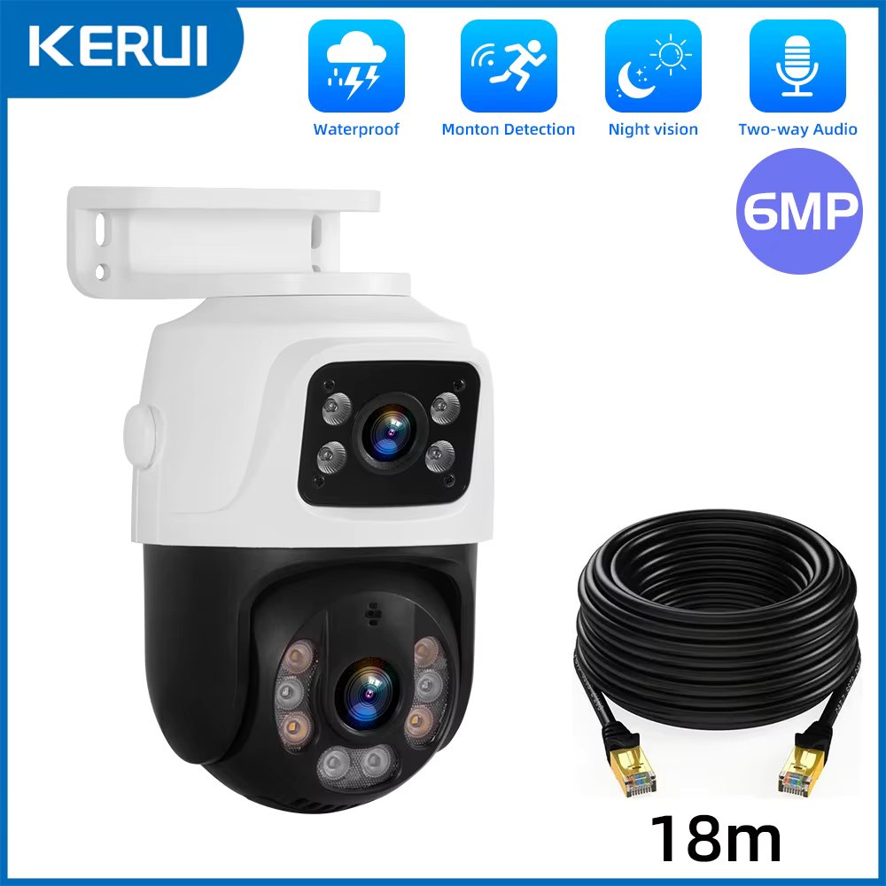 KERUI Outdoor Wireless 4MP 6MP 8MP PTZ POE IP Camera Home Security CCTV Video Surveillance Camera Human Detection 4CH 8CH NVR