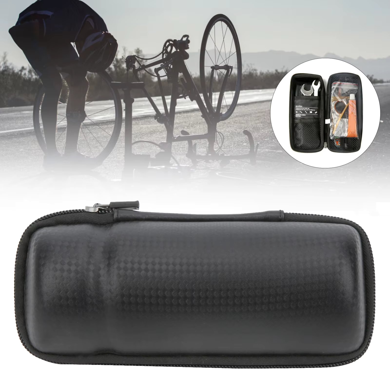 Bicycle Bottle Carbonfiber Pattern Boxes Cycling Bag Road Bike Apply Bottle Cage Glasses Key Repair Tool Kit Capsule Store
