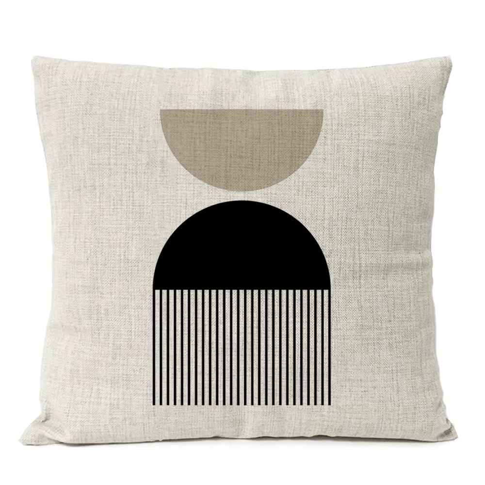 Abstract Black Boho Home Decorative Pillow Cover Arch Line Minimalist Geometric Throw Pillow Case Living Room Decor Sofa Cushion