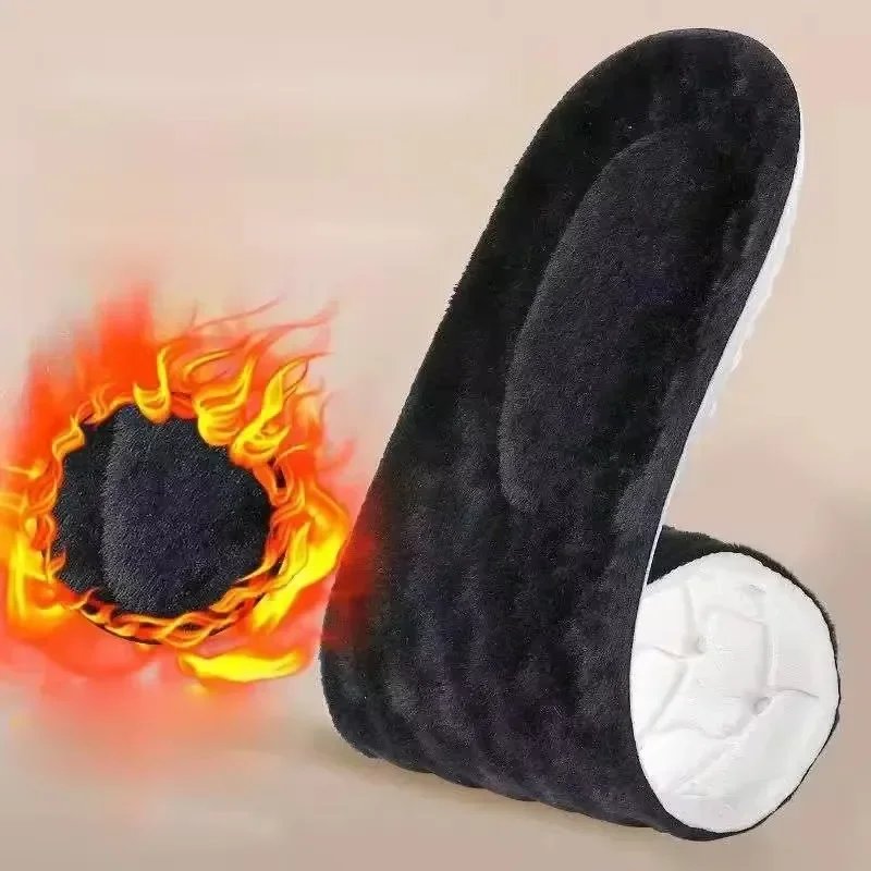 2PCS Soft Cashmere Snow Boots Padding Winter Warm Plush Insoles Women Men Thicken Thermal Shoe Pads Self Heated Sports Inserts