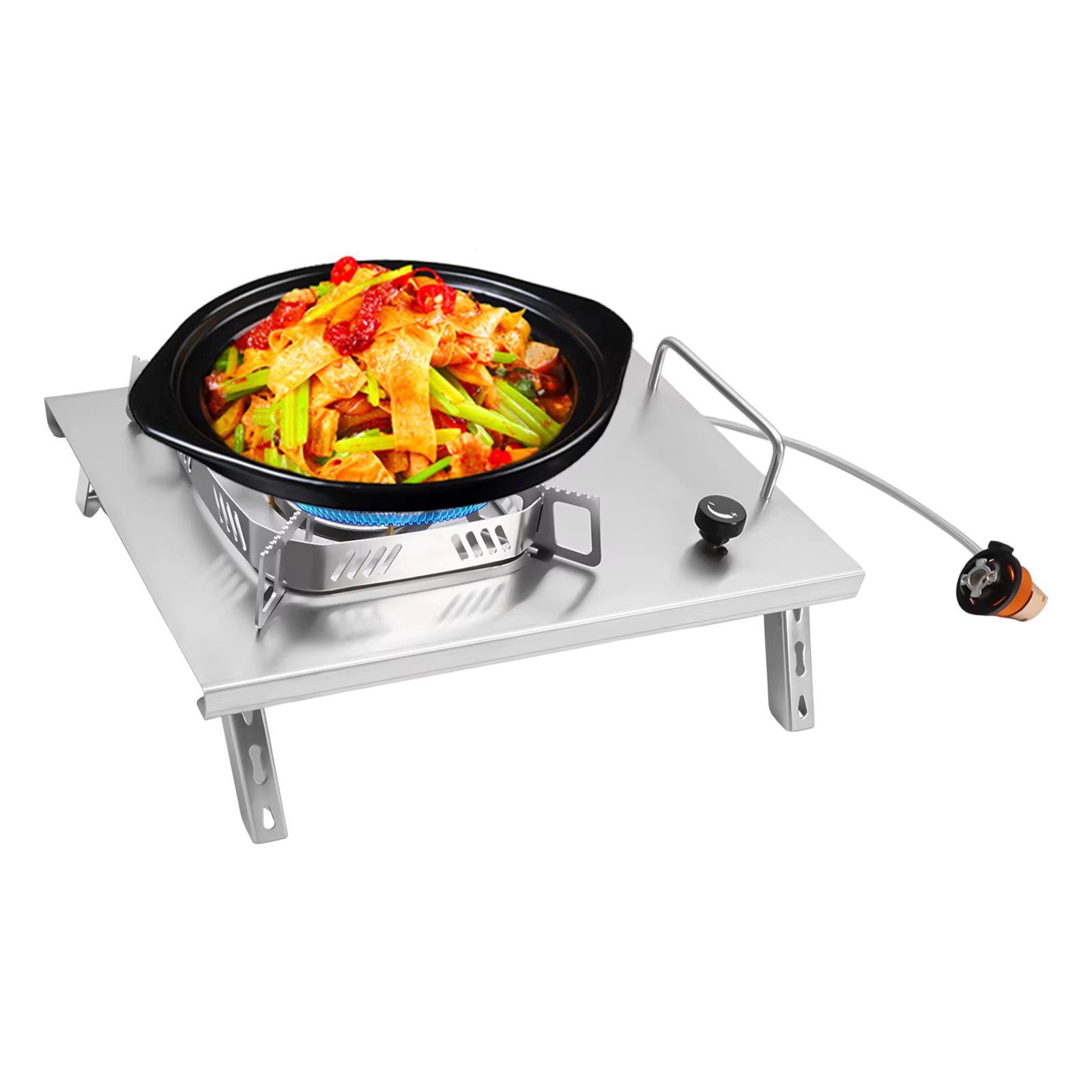 2600W Portable Outdoor Gas Camping Stove Stainless Steel Cookware Burner Picnic Barbecue Tourism Supplies