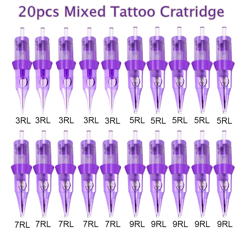 20PCS/BOX RL RM Mixed Tattoo Cartridge Needles With Membrane Safety Disposable Tatoo Needles For Rotary Tattoo Machine Kit